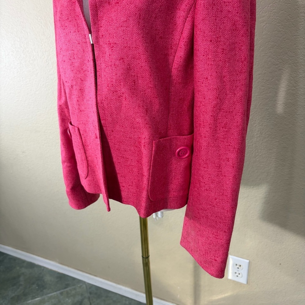 Akris Womens Silk Cashmere Hot Pink Blazer Sz 8 Retro Funky BossWives Event EUC - Picture 3 of 15